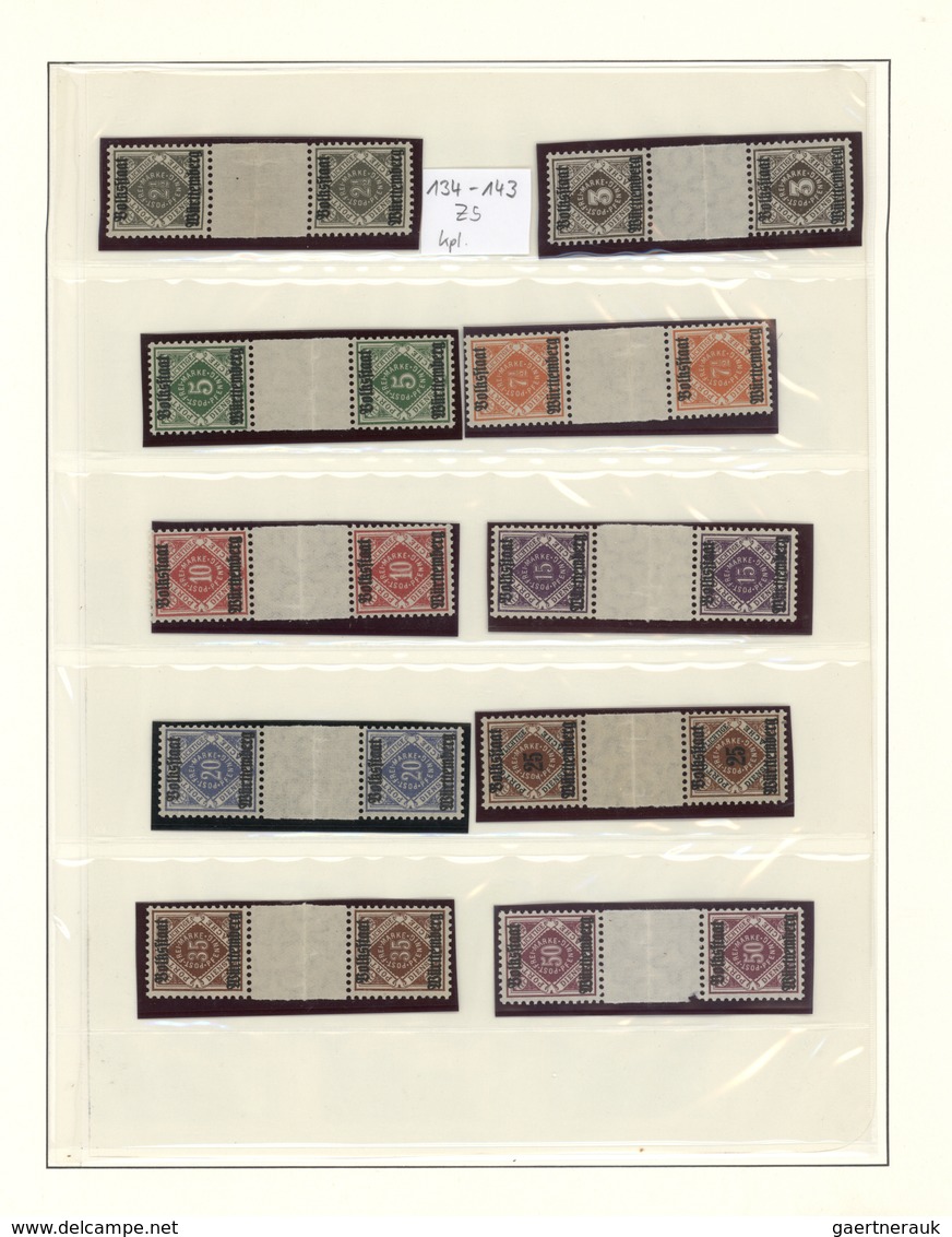 31356 Württemberg - Marken Und Briefe: 1875/1920 Spezial-Sammlung ZWISCHENSTEGE Postfrisch, Ungebraucht Un - Sonstige & Ohne Zuordnung