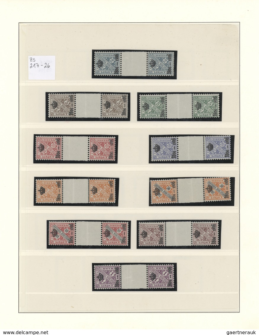 31356 Württemberg - Marken Und Briefe: 1875/1920 Spezial-Sammlung ZWISCHENSTEGE Postfrisch, Ungebraucht Un - Andere & Zonder Classificatie