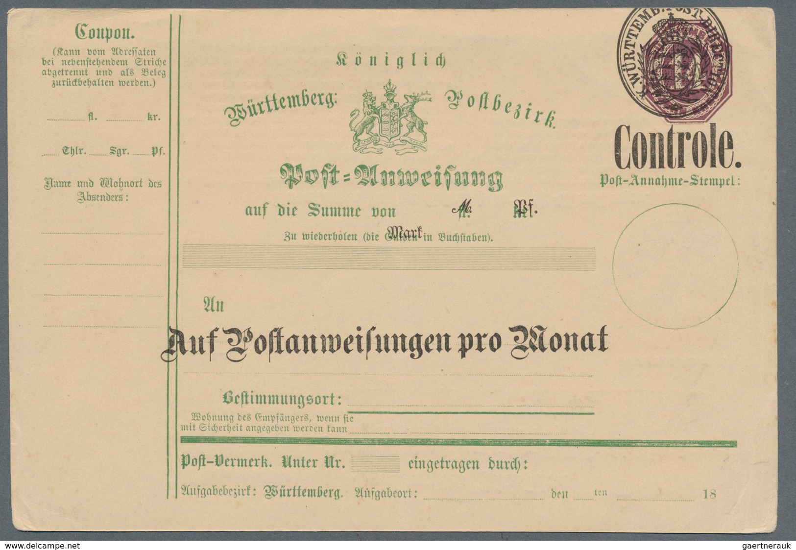 31363 Württemberg - Ganzsachen: 1862/1922, Umfangreiche Slg. Mit über 200 Verschiedenen Meist Ungebrauchte - Andere & Zonder Classificatie