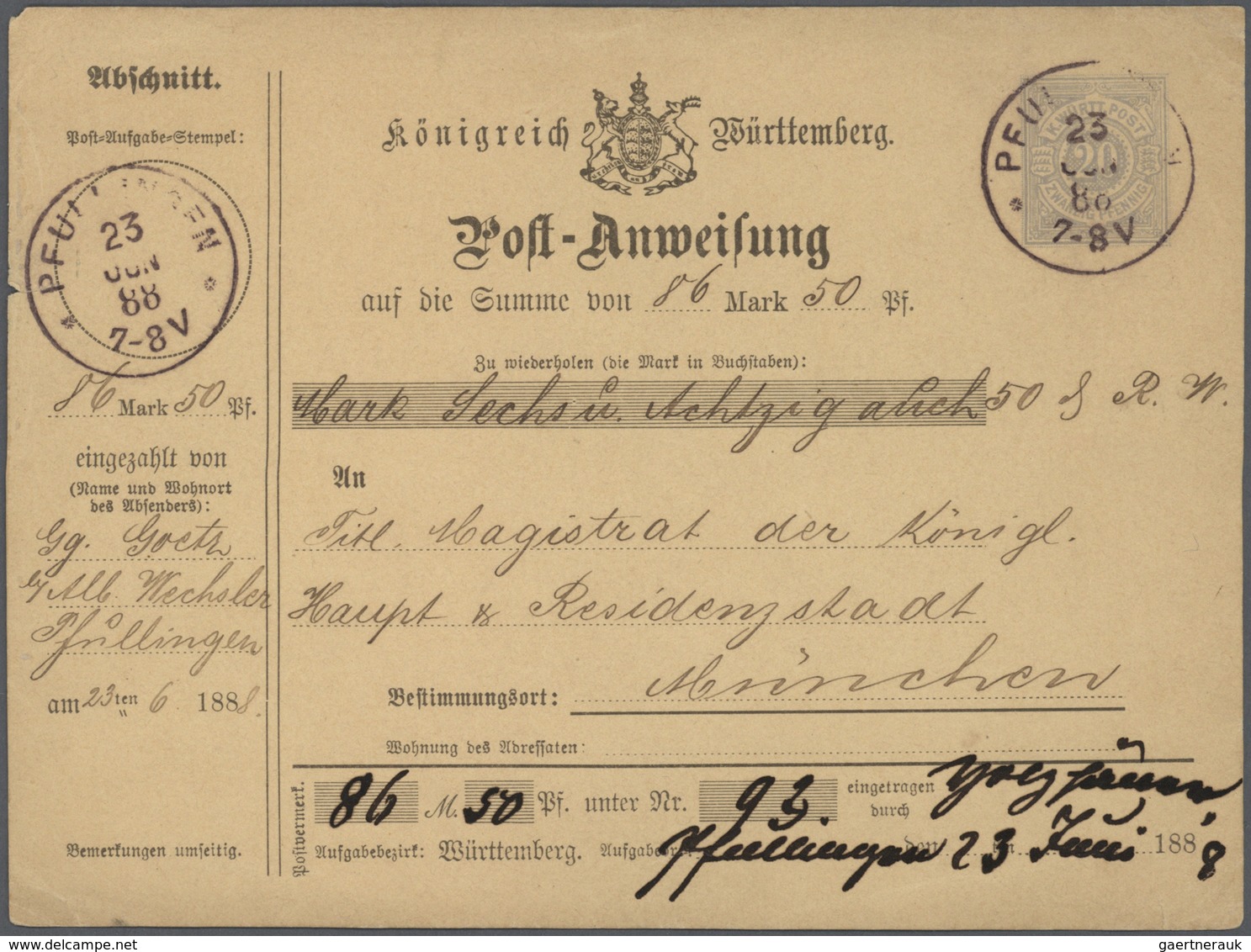 31367 Württemberg - Ganzsachen: Ab 1862. Spezialsammlung In 4 Bänden Aus Amerikanischem Nachlass. Dabei Po - Sonstige & Ohne Zuordnung