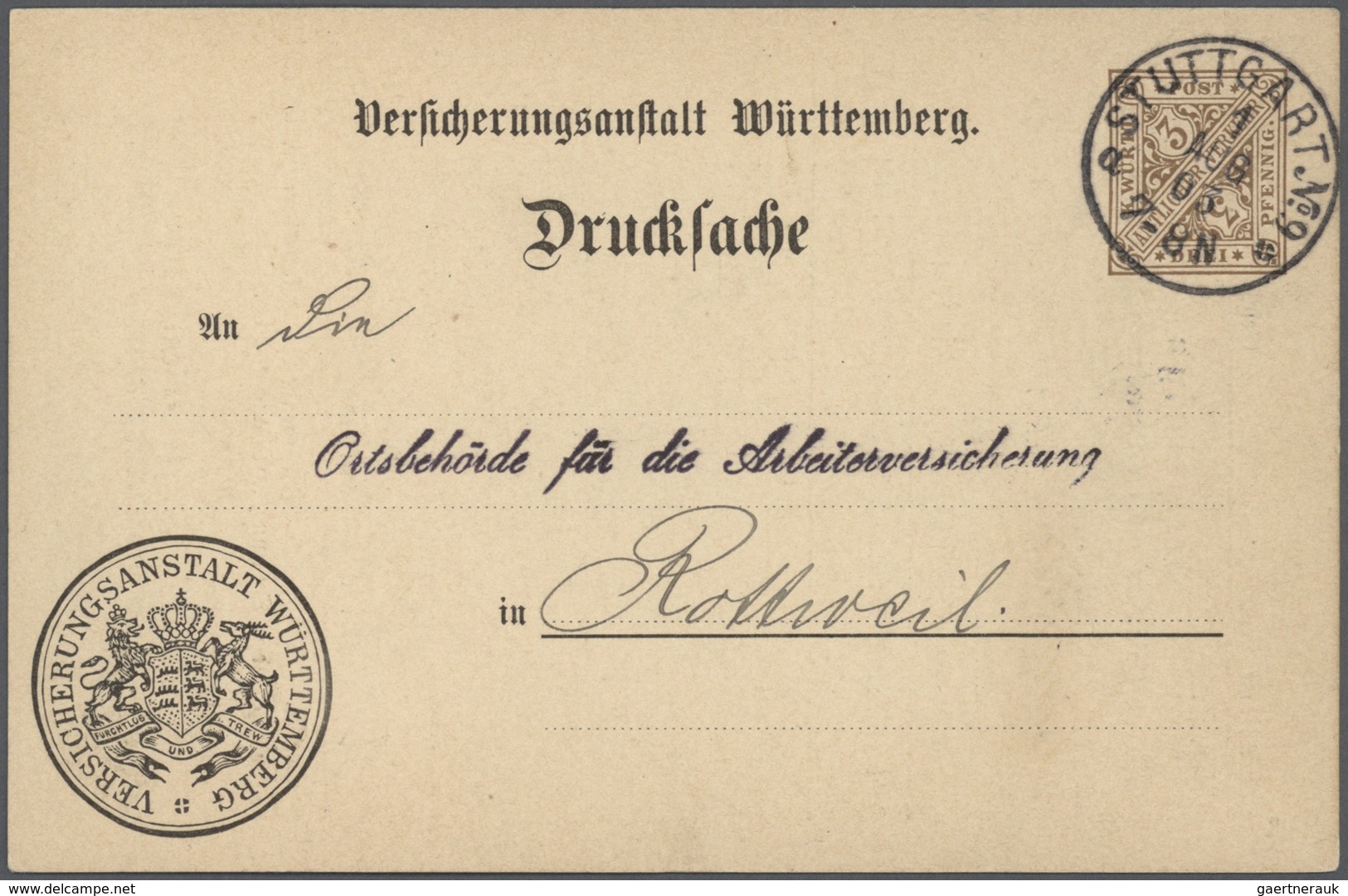 31367 Württemberg - Ganzsachen: Ab 1862. Spezialsammlung in 4 Bänden aus amerikanischem Nachlass. Dabei Po