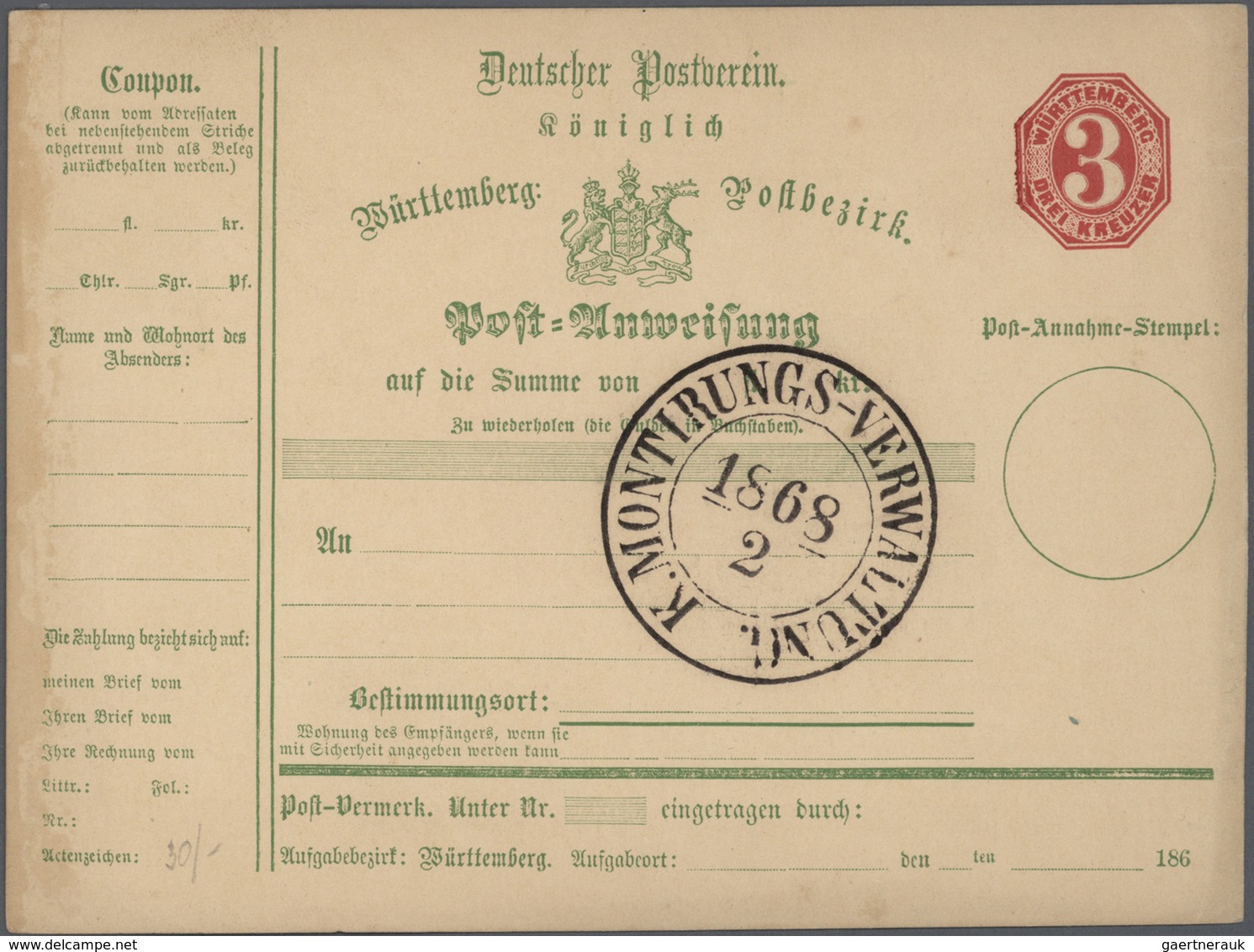 31367 Württemberg - Ganzsachen: Ab 1862. Spezialsammlung in 4 Bänden aus amerikanischem Nachlass. Dabei Po