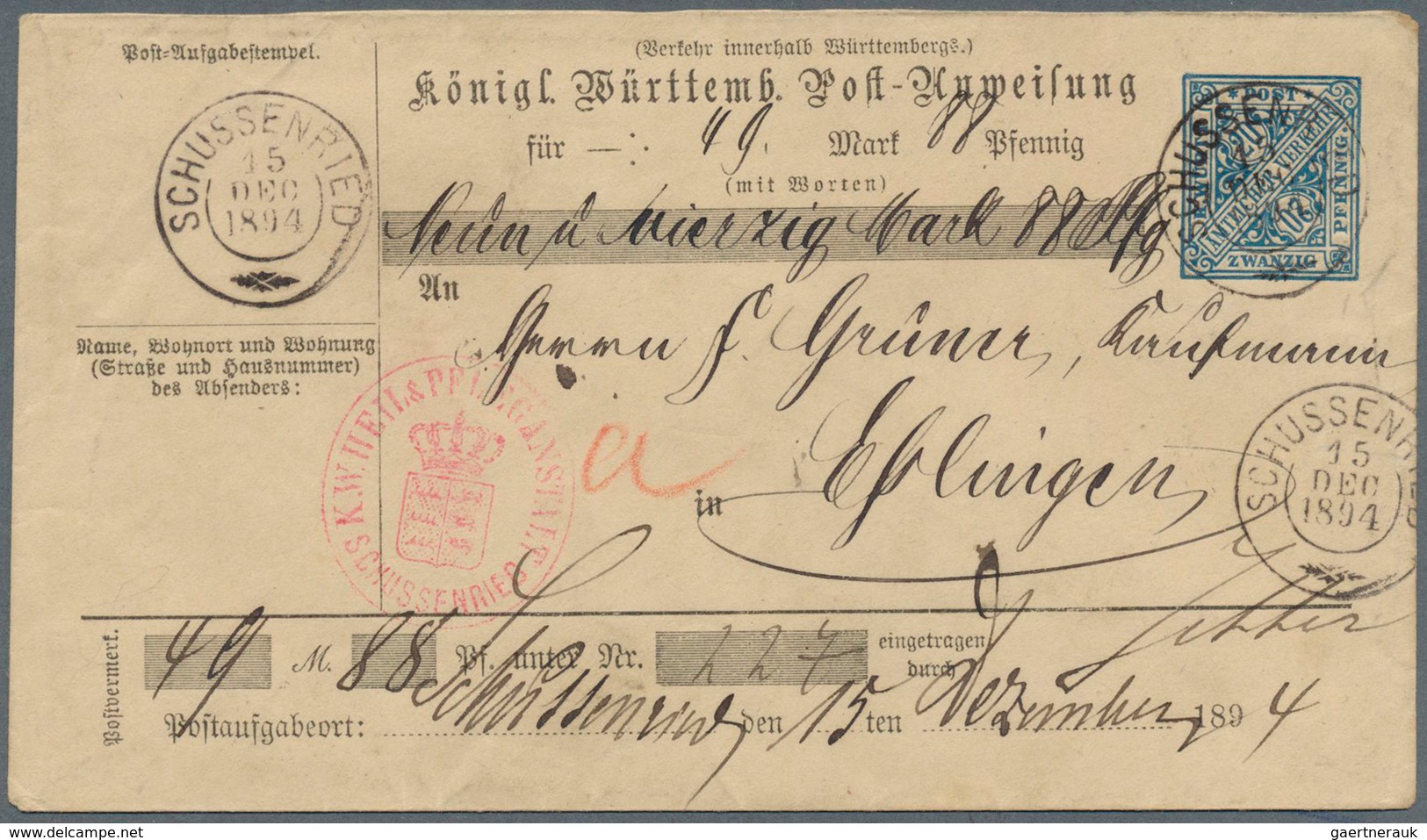 31368 Württemberg - Ganzsachen: 1865/1920 Ca., Interessante Slg. Mit Ca.160 Gebrauchten Ganzsachen, Beginn - Sonstige & Ohne Zuordnung