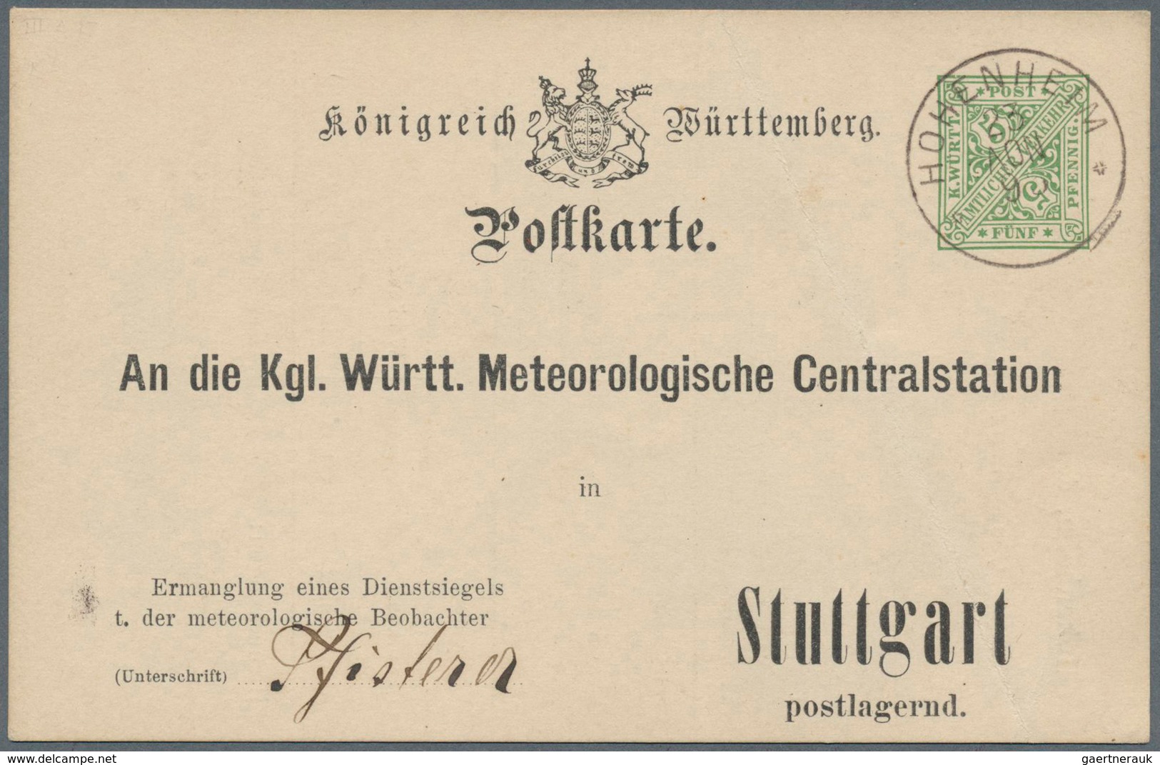 31368 Württemberg - Ganzsachen: 1865/1920 Ca., Interessante Slg. Mit Ca.160 Gebrauchten Ganzsachen, Beginn - Andere & Zonder Classificatie