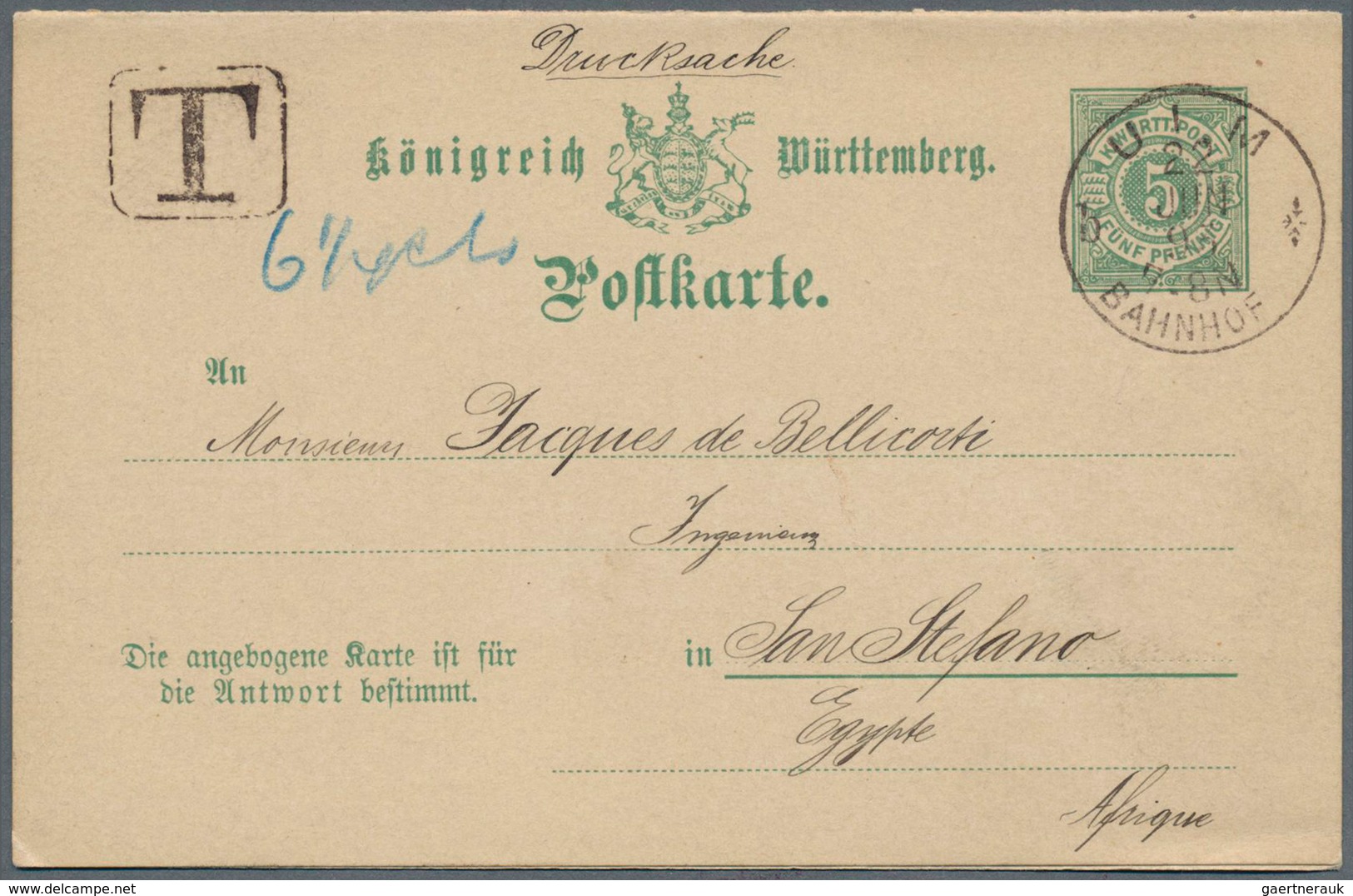 31368 Württemberg - Ganzsachen: 1865/1920 ca., interessante Slg. mit ca.160 gebrauchten Ganzsachen, beginn