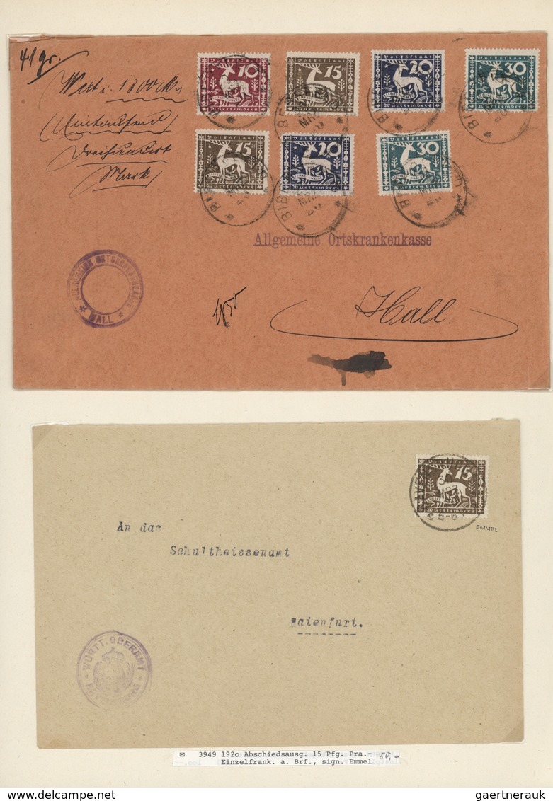 31370 Württemberg - Ganzsachen: 1875/1925, Umfangreiche Sammlung Mit Marken Sowie Vielen Belegen Und Diens - Andere & Zonder Classificatie