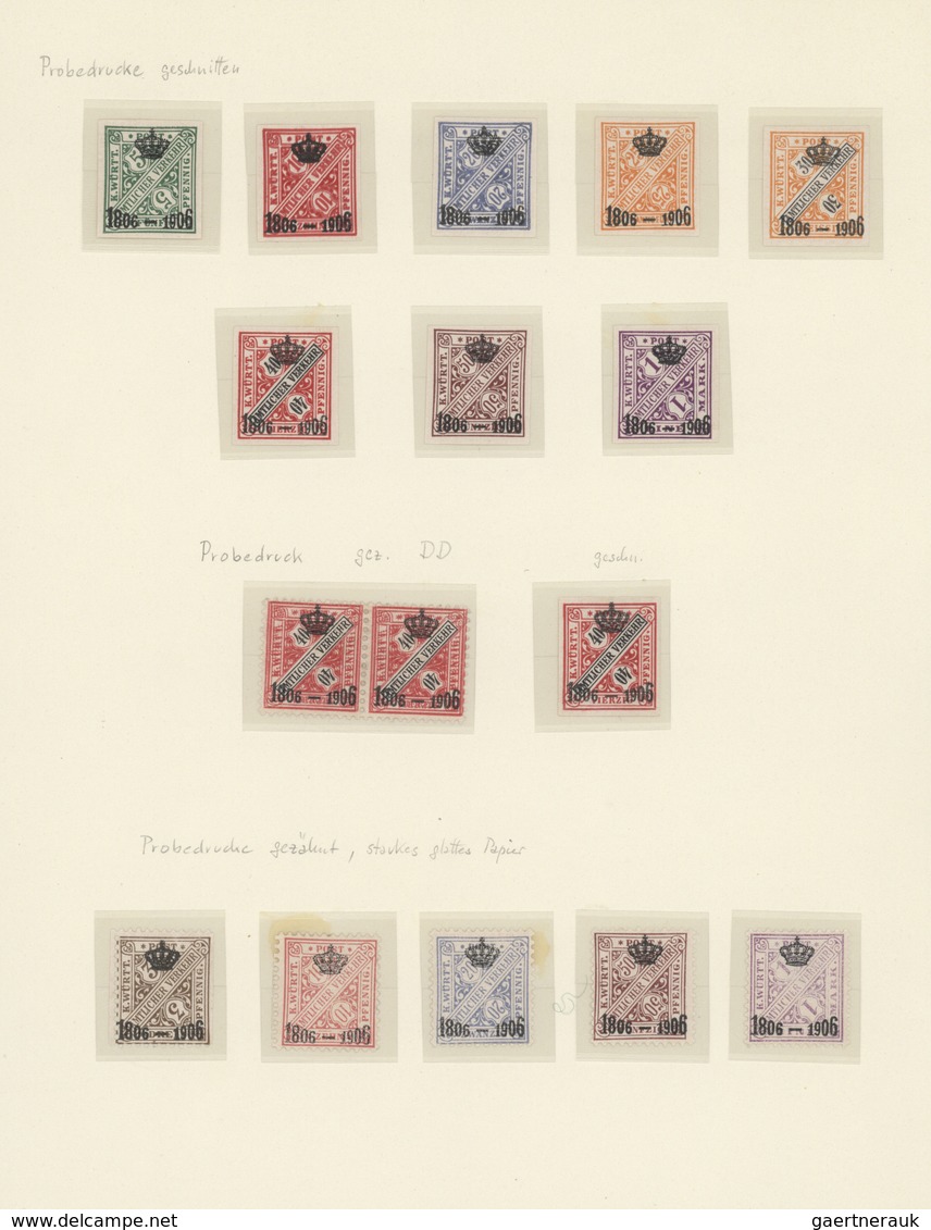 31370 Württemberg - Ganzsachen: 1875/1925, Umfangreiche Sammlung Mit Marken Sowie Vielen Belegen Und Diens - Sonstige & Ohne Zuordnung