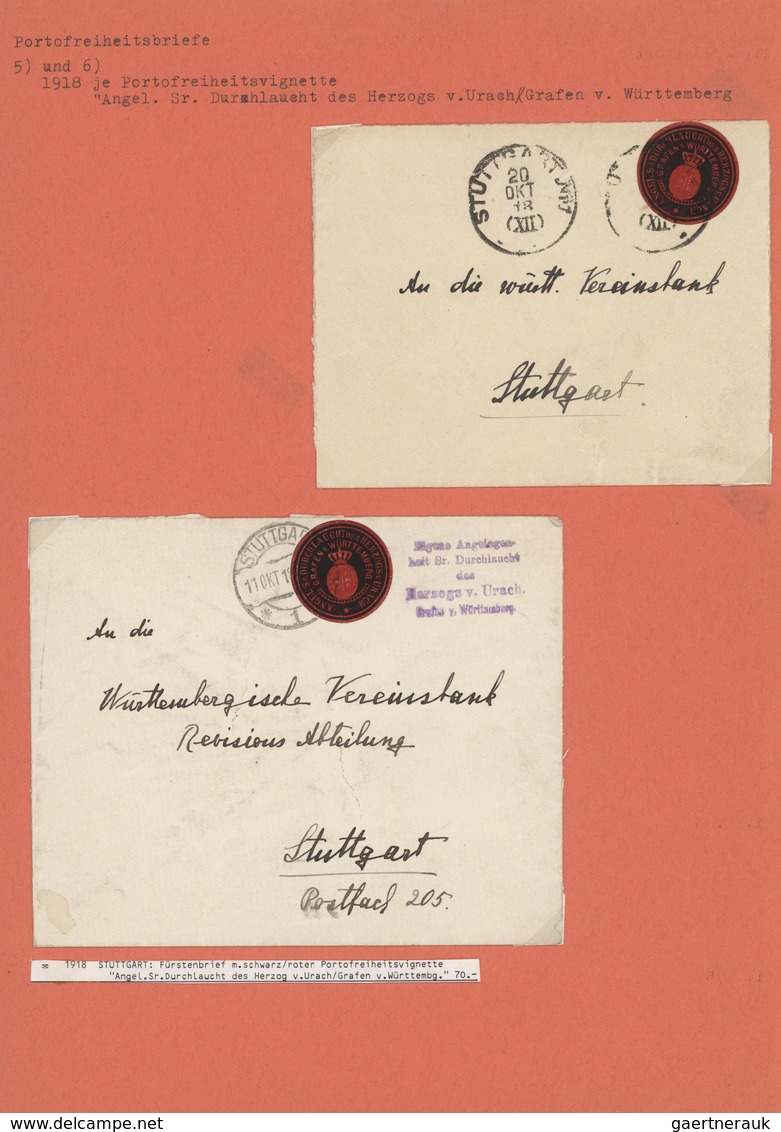 31370 Württemberg - Ganzsachen: 1875/1925, Umfangreiche Sammlung mit Marken sowie vielen Belegen und Diens