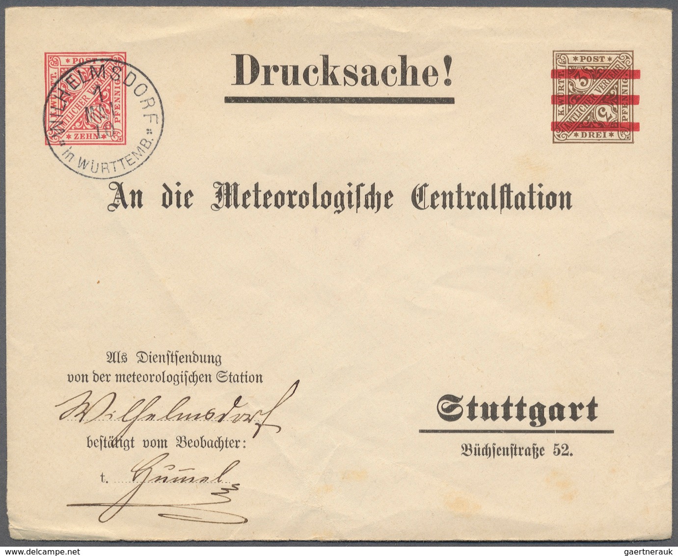 31372 Württemberg - Ganzsachen: 1880/1920, Lot Von Ca. 100 Ganzsachenumschläge, Auch Privatganzsachen, Kar - Sonstige & Ohne Zuordnung