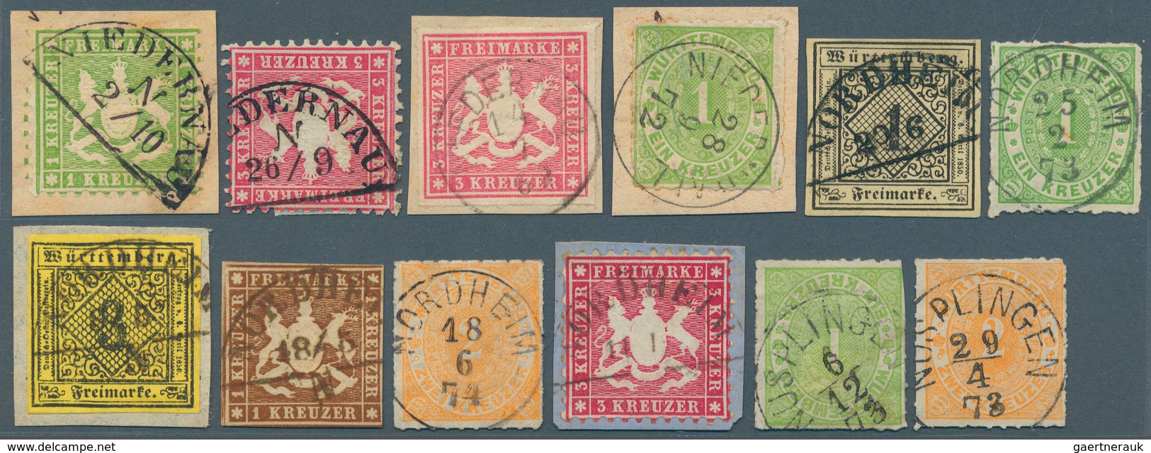 31376 Württemberg - Stempel: 1851/1874. Sehr Umfangreiche STEMPELSAMMLUNG Mit über 1.400 Stück (n.A.d.E.) - Andere & Zonder Classificatie