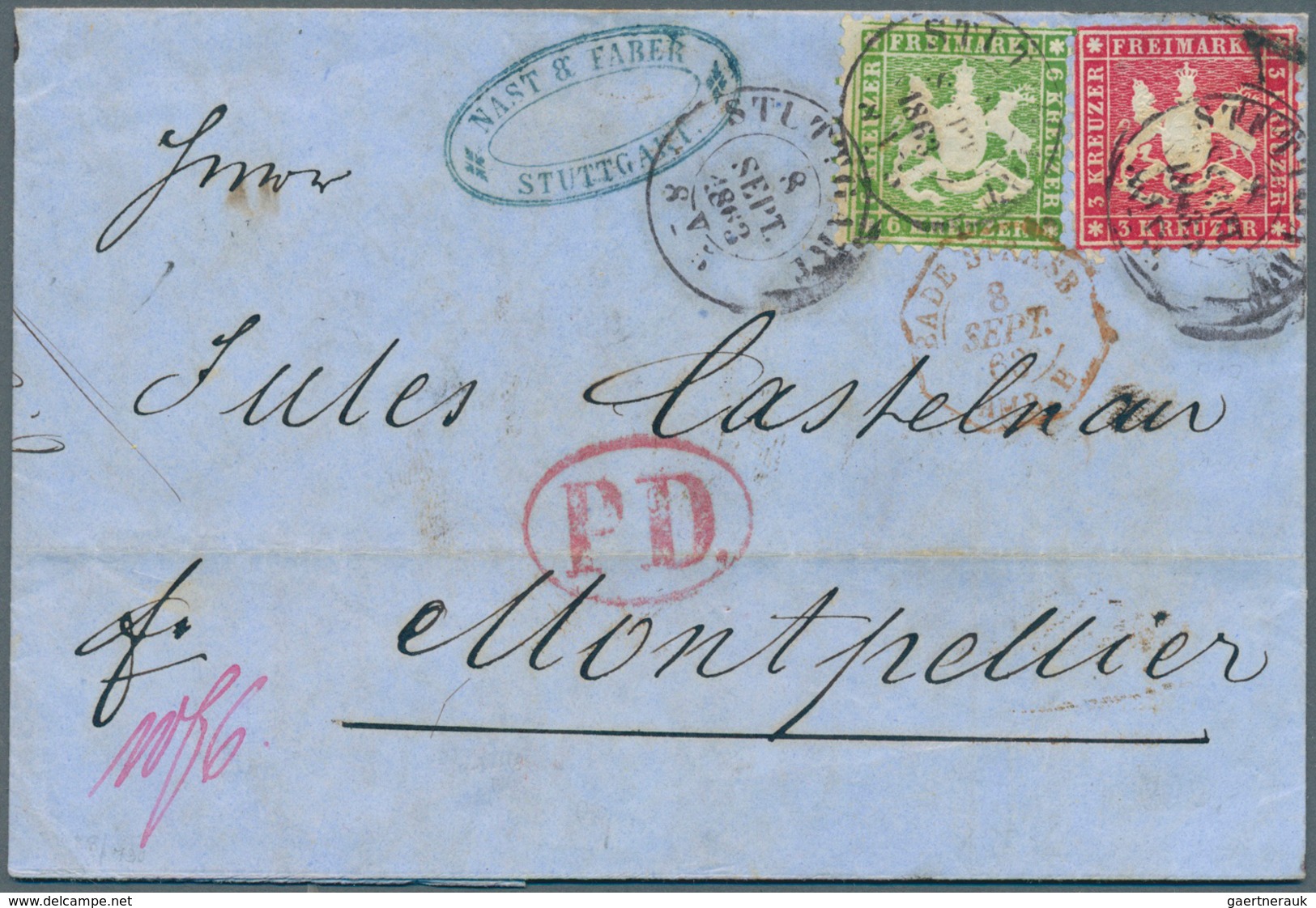 31376 Württemberg - Stempel: 1851/1874. Sehr umfangreiche STEMPELSAMMLUNG mit über 1.400 Stück (n.A.d.E.)