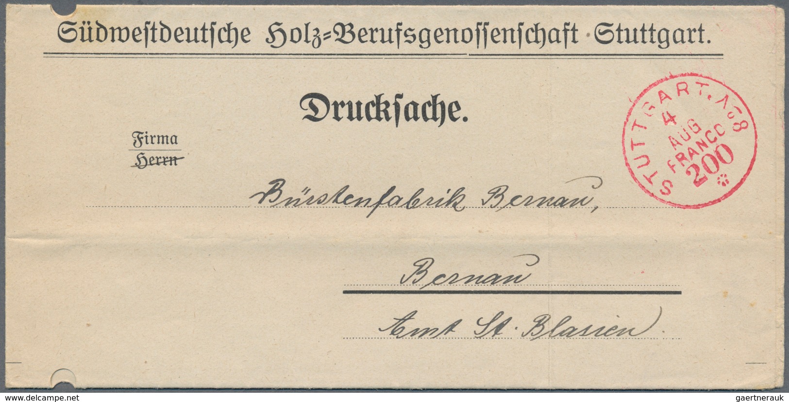 31378 Württemberg - Stempel: FRANCO-STEMPEL: 1898/1948, Sammlung von ca. 100 Belegen von Stuttgart, Cannst