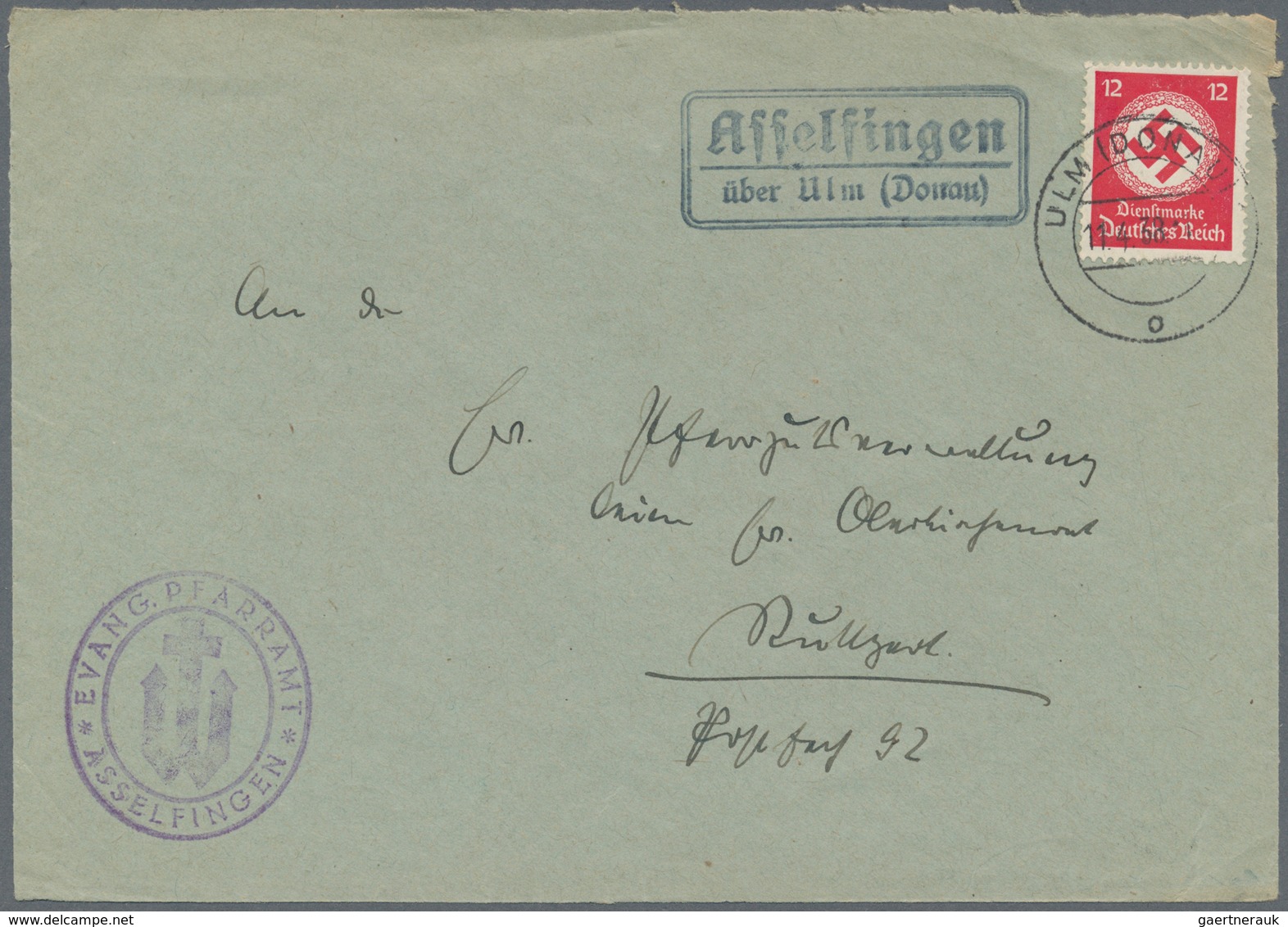 31381 Württemberg - Stempel: LANDPOST-STEMPEL: 1933/1945, Sammlung Von Ca. 40 Belegen (einige Vorderseiten - Andere & Zonder Classificatie