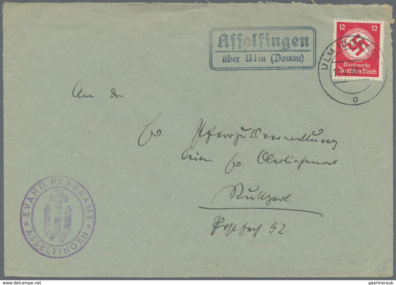 31381 Württemberg - Stempel: LANDPOST-STEMPEL: 1933/1945, Sammlung Von Ca. 40 Belegen (einige Vorderseiten - Sonstige & Ohne Zuordnung