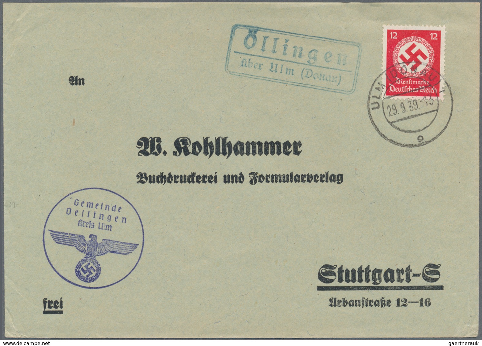 31381 Württemberg - Stempel: LANDPOST-STEMPEL: 1933/1945, Sammlung Von Ca. 40 Belegen (einige Vorderseiten - Sonstige & Ohne Zuordnung