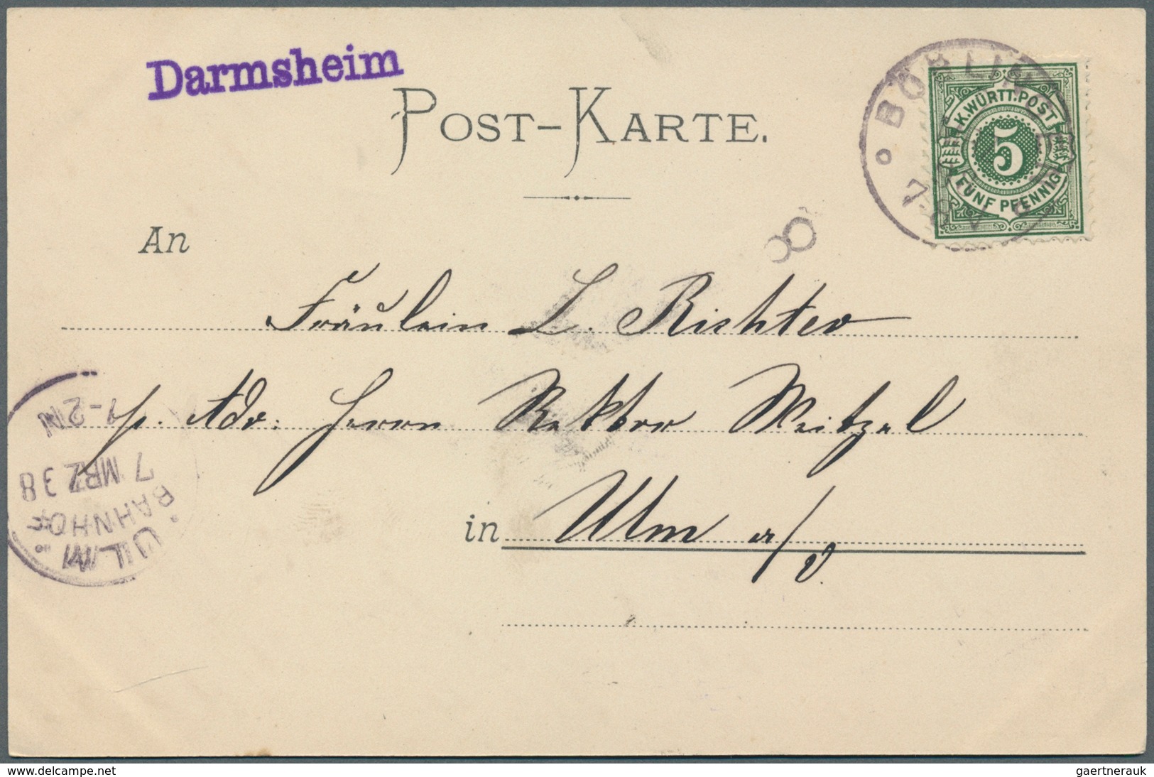 31382 Württemberg - Stempel: POSTHILFSSTELLEN-STEMPEL: 1900/1917, Lot Von 6 Belegen Mit PHS-Stempeln Von D - Autres & Non Classés