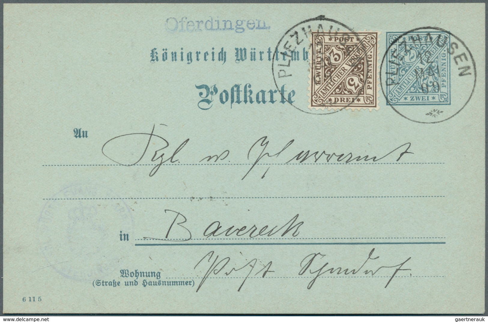 31382 Württemberg - Stempel: POSTHILFSSTELLEN-STEMPEL: 1900/1917, Lot Von 6 Belegen Mit PHS-Stempeln Von D - Sonstige & Ohne Zuordnung