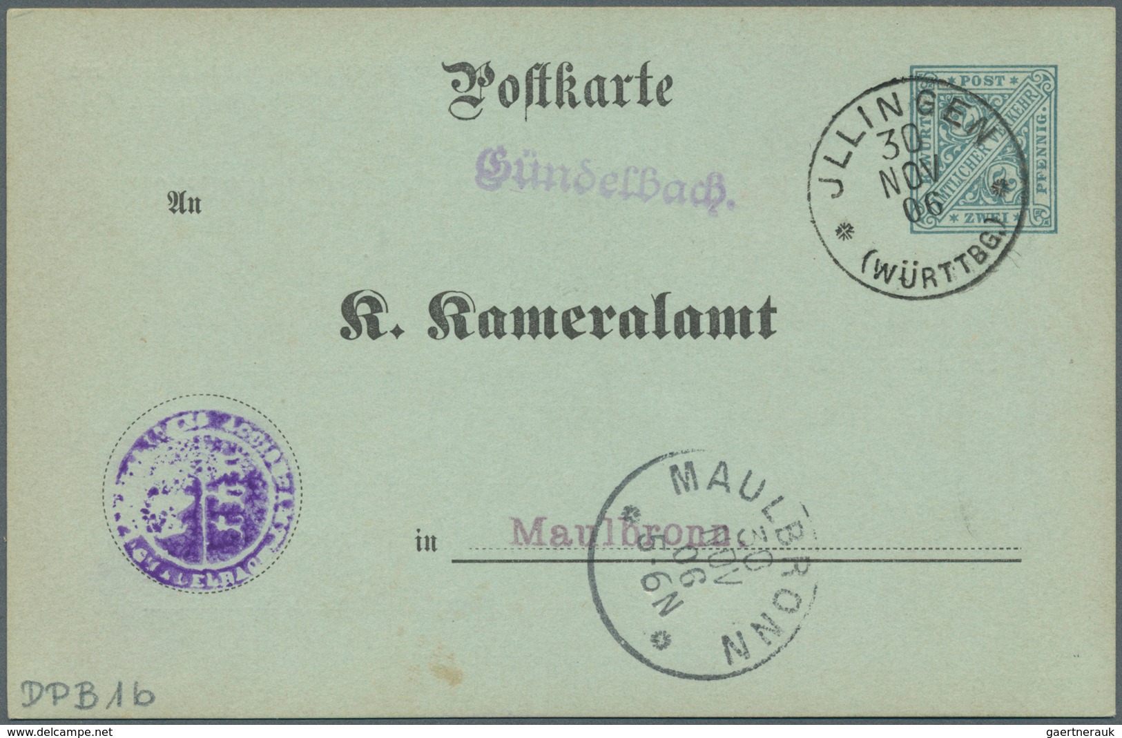 31382 Württemberg - Stempel: POSTHILFSSTELLEN-STEMPEL: 1900/1917, Lot Von 6 Belegen Mit PHS-Stempeln Von D - Sonstige & Ohne Zuordnung