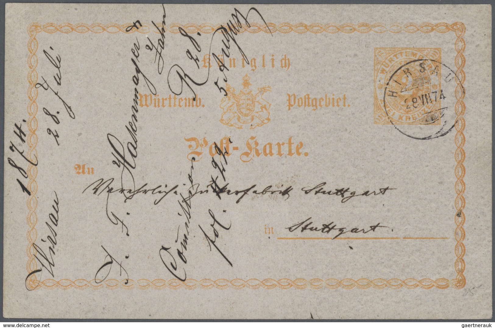 31383 Württemberg - Stempel: Umfassende Ganzsachen-Stempelsammlung der Kreuzerzeit (ca. 260 Stück), darunt
