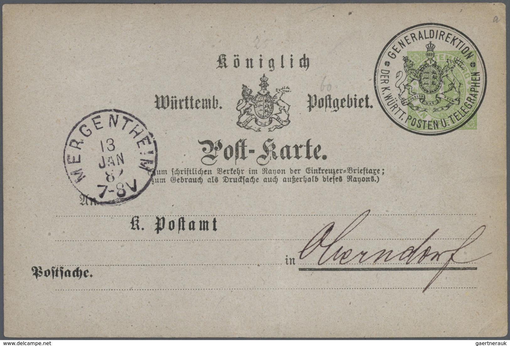 31383 Württemberg - Stempel: Umfassende Ganzsachen-Stempelsammlung der Kreuzerzeit (ca. 260 Stück), darunt