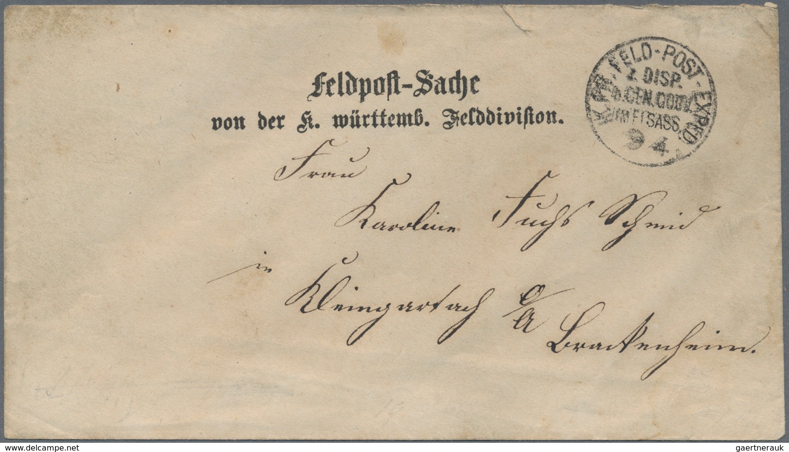 31384 Württemberg - Feldpost: 1870/1871, Einmalige Sammlung Von Ca. 94 Feldpost-Belegen Aus Dem Deutsch/Fr - Andere & Zonder Classificatie