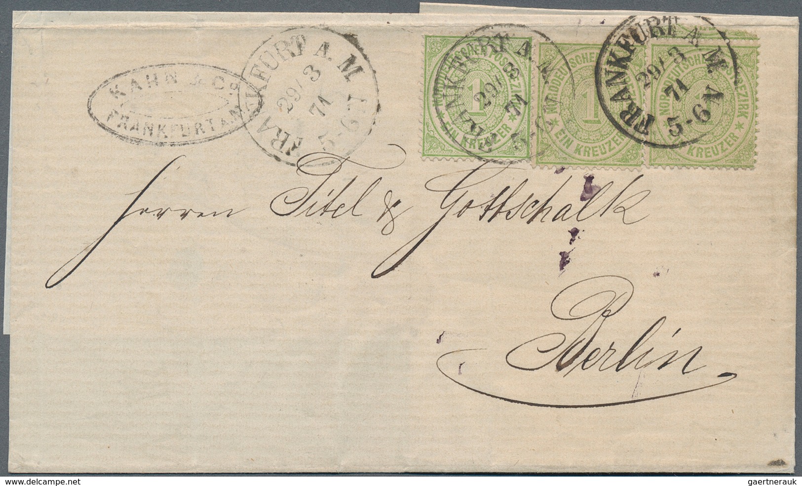 31388 Norddeutscher Bund - Marken Und Briefe: 1868/71, Album Mit 54 Belegen, Dabei Auslandsbriefe, Paketbe - Andere & Zonder Classificatie