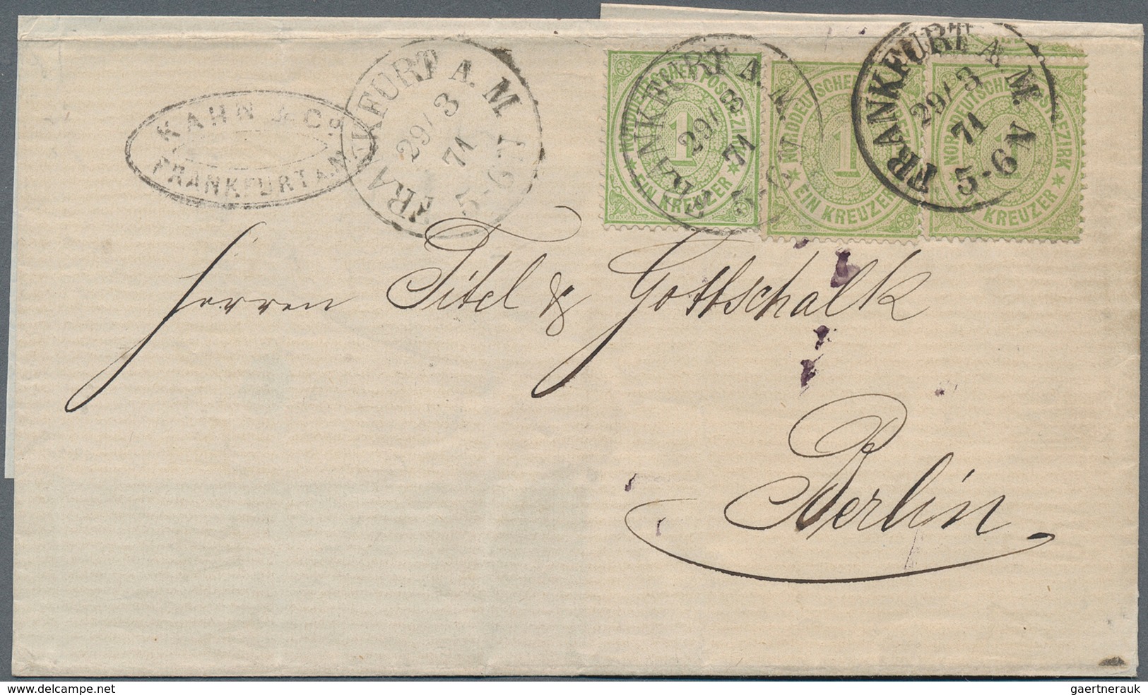 31388 Norddeutscher Bund - Marken Und Briefe: 1868/71, Album Mit 54 Belegen, Dabei Auslandsbriefe, Paketbe - Sonstige & Ohne Zuordnung