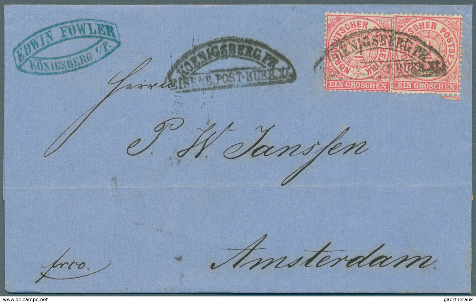 31391 Norddeutscher Bund - Marken Und Briefe: 1870/1872, Archivbestand Von Ca. 40 Belegen Nach Amsterdam, - Andere & Zonder Classificatie