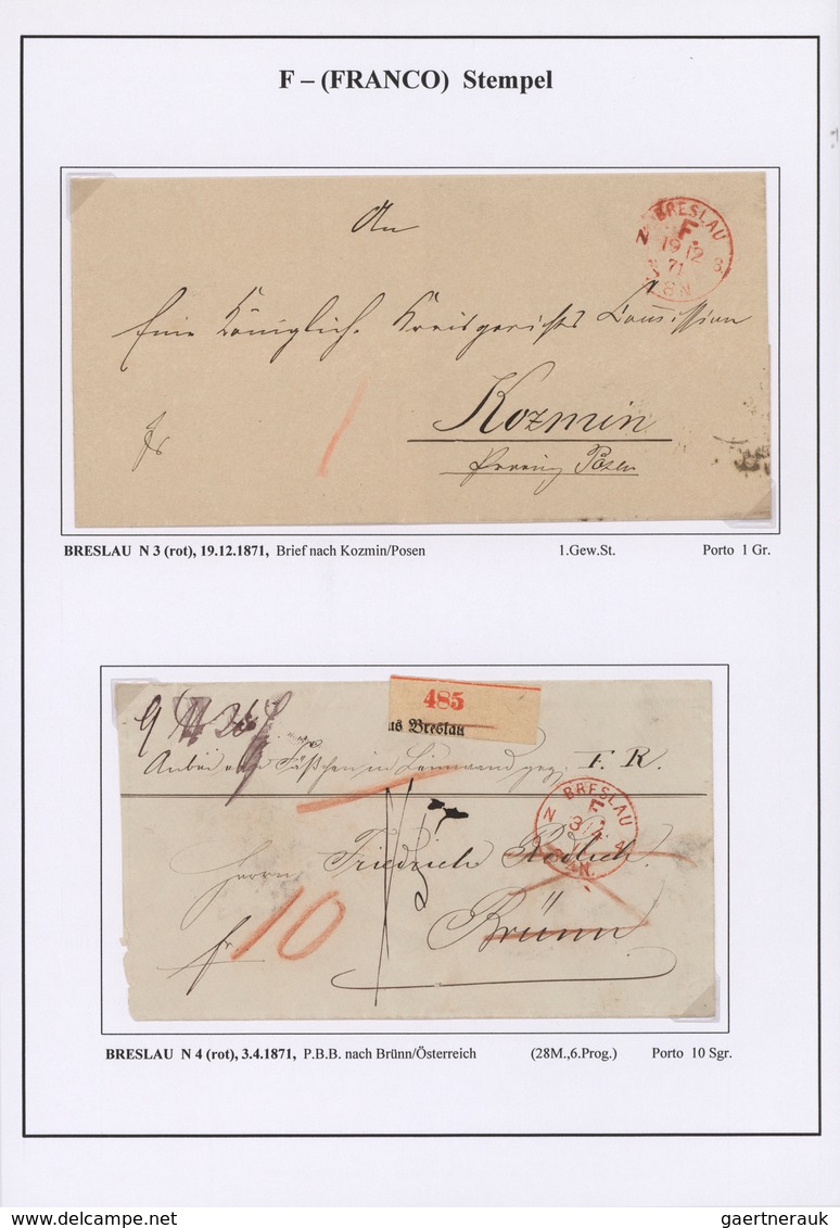 31394 Norddeutscher Bund - Stempel: 1868/73, Die "F" (Franco)-Stempel, Der Beginn Der Postautomatisation I - Andere & Zonder Classificatie