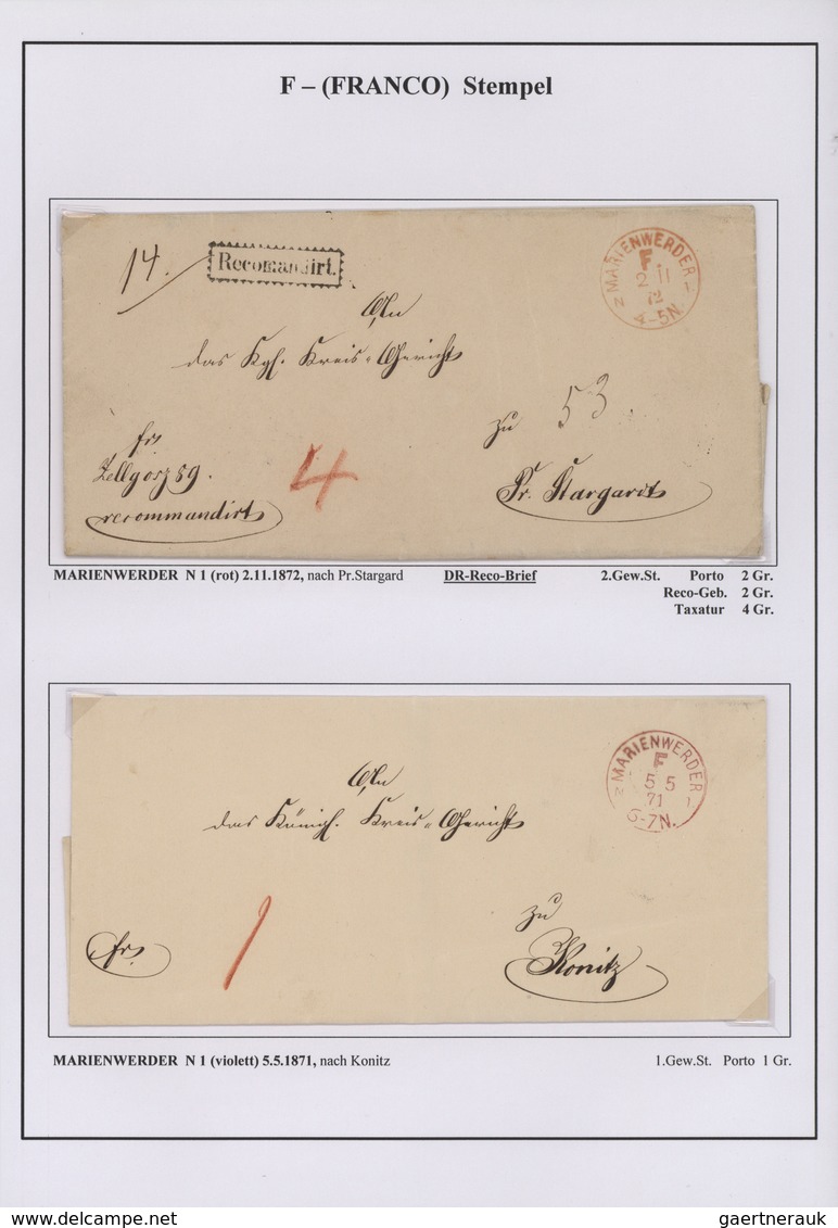 31394 Norddeutscher Bund - Stempel: 1868/73, Die "F" (Franco)-Stempel, Der Beginn Der Postautomatisation I - Andere & Zonder Classificatie