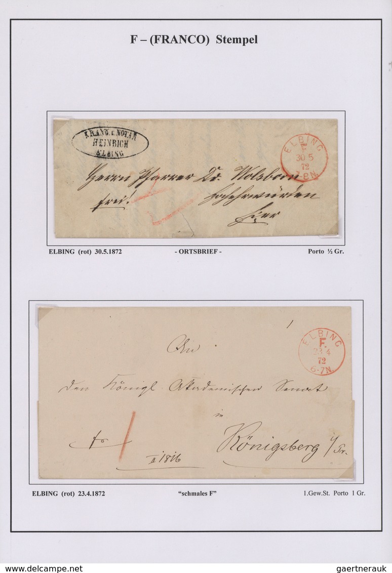 31394 Norddeutscher Bund - Stempel: 1868/73, Die "F" (Franco)-Stempel, der Beginn der Postautomatisation i