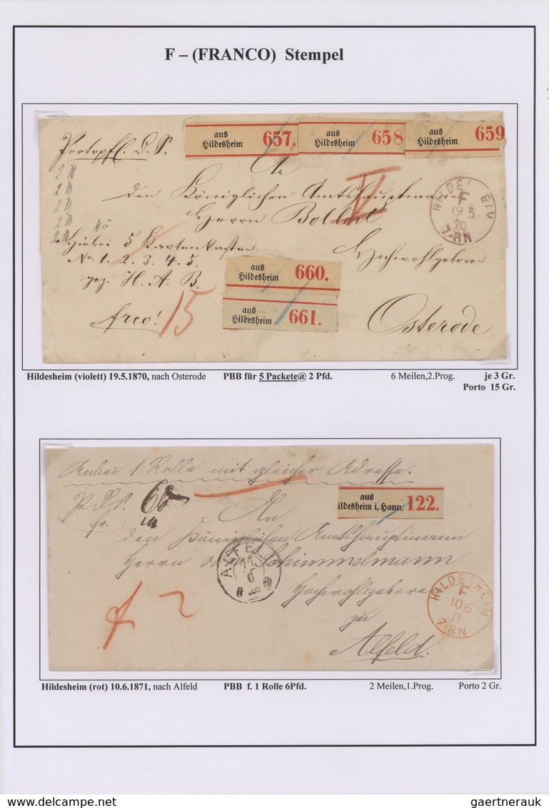 31394 Norddeutscher Bund - Stempel: 1868/73, Die "F" (Franco)-Stempel, der Beginn der Postautomatisation i