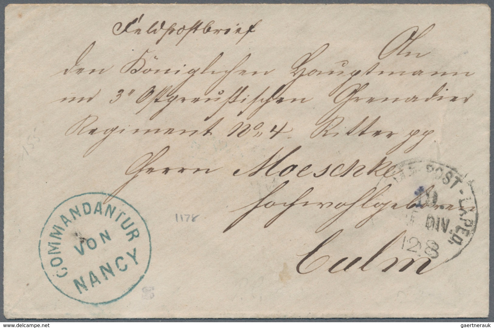 31398 Elsass-Lothringen - Marken und Briefe: 1870/1875, DEUTSCH-FRANZÖSISCHER KRIEG, vielseitige Zusammens