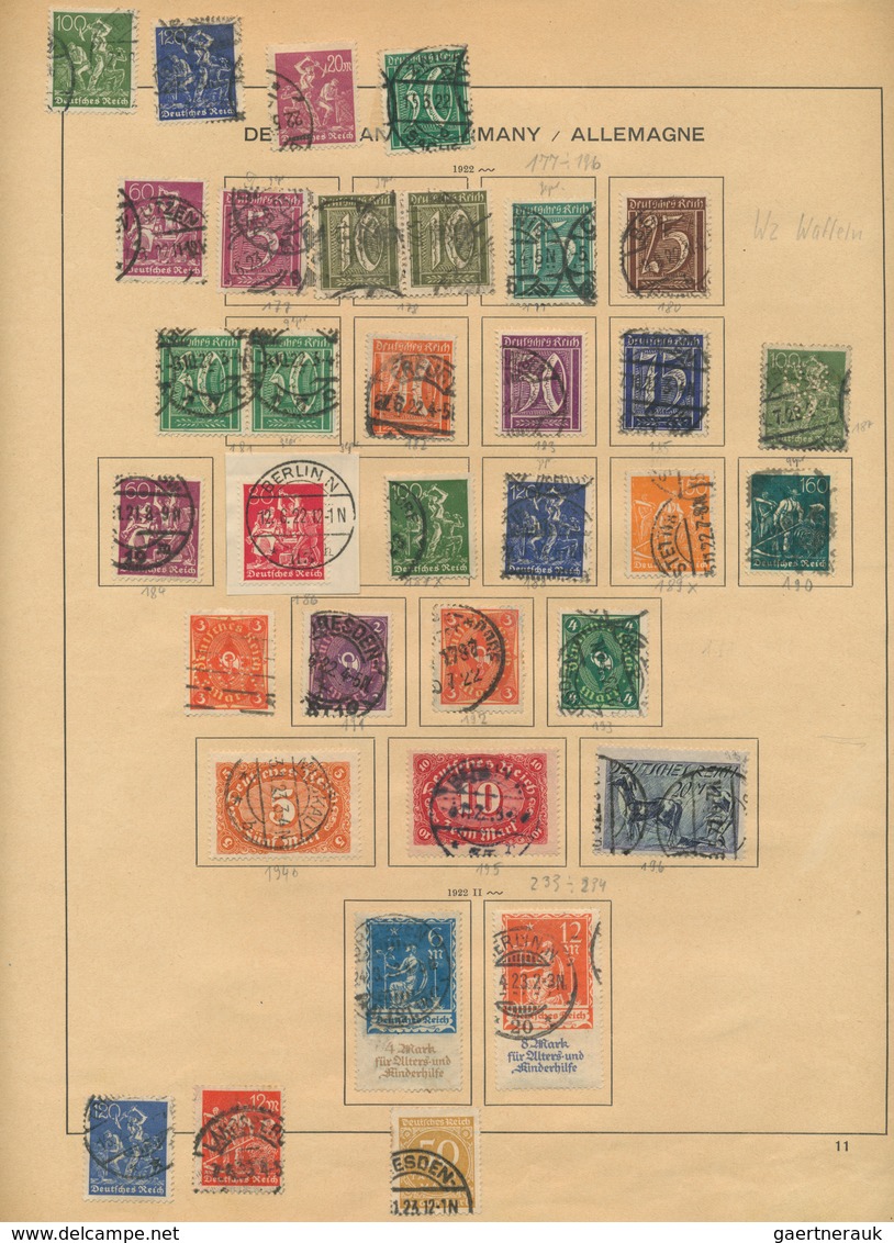 31405 Deutsches Reich: 1871-1944, Zumeist Gestempelte Sammlung Mit Vielen Spitzen, Infla Zum Teil Geprüft, - Verzamelingen