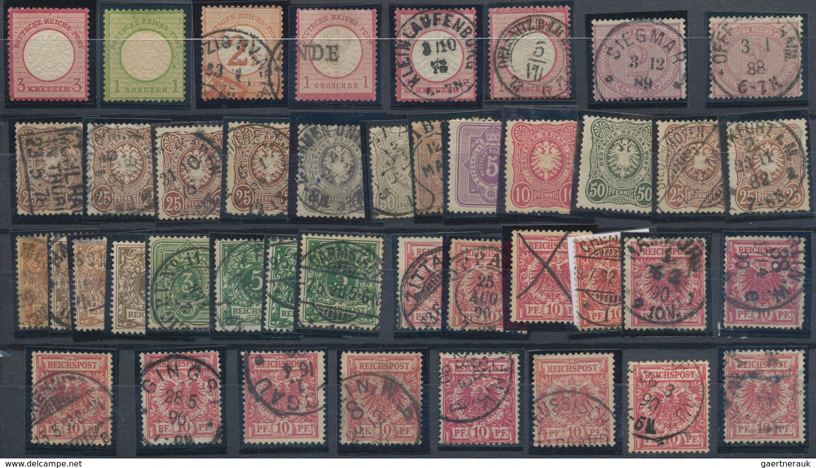 31409 Deutsches Reich: 1872/1895, Zwei Steckkarten Mit Interessanten Ausgaben Von Brustschild Bis Krone Ad - Verzamelingen