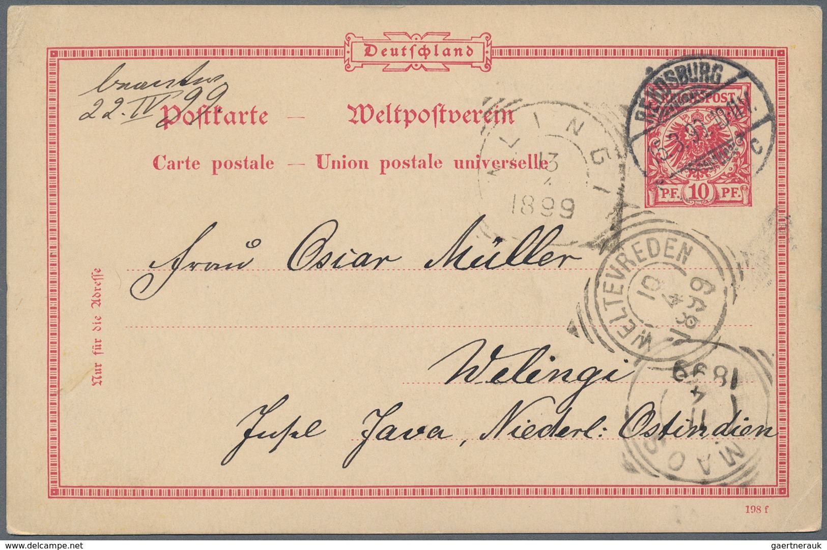 31410 Deutsches Reich: 1872/1900 (ca.), Schöner Posten Mit Ca. 130 Belegen, Ab Den Brustschilden Bis Hin Z - Verzamelingen