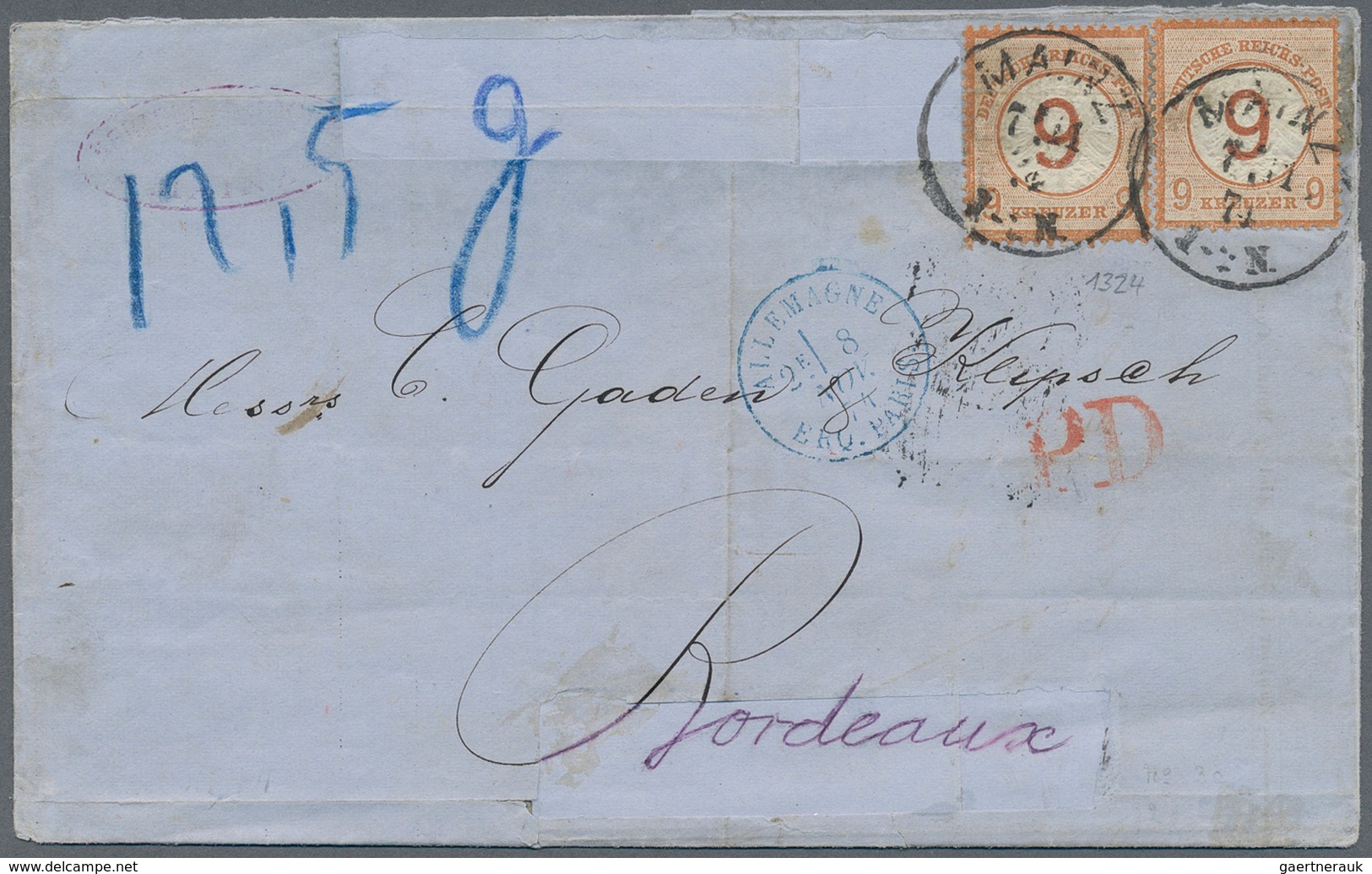 31410 Deutsches Reich: 1872/1900 (ca.), schöner Posten mit ca. 130 Belegen, ab den Brustschilden bis hin z