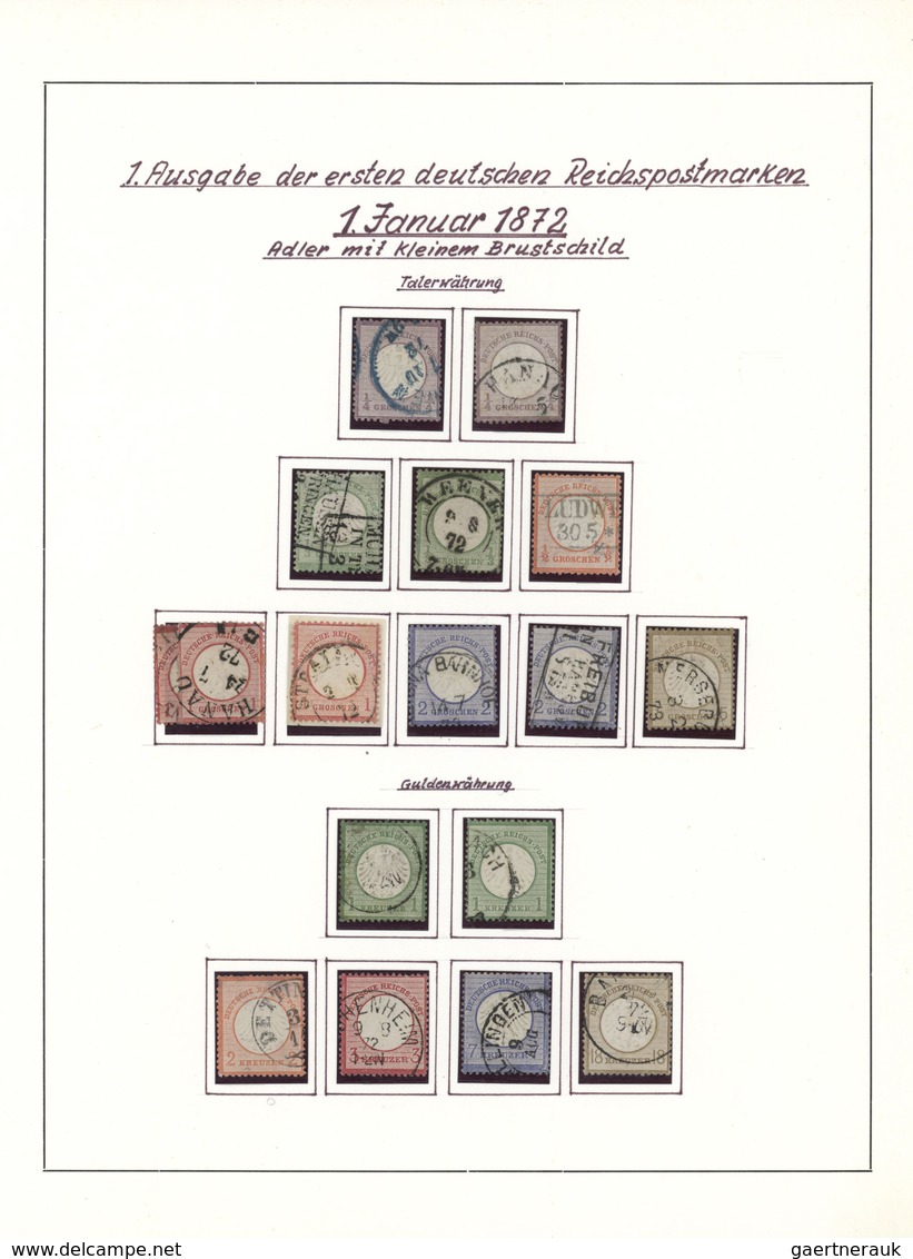 31414 Deutsches Reich: 1872/1923, Meist Gestempelte Sammlung Auf Selbstgestalteten Seiten Im Klemmbinder, - Verzamelingen