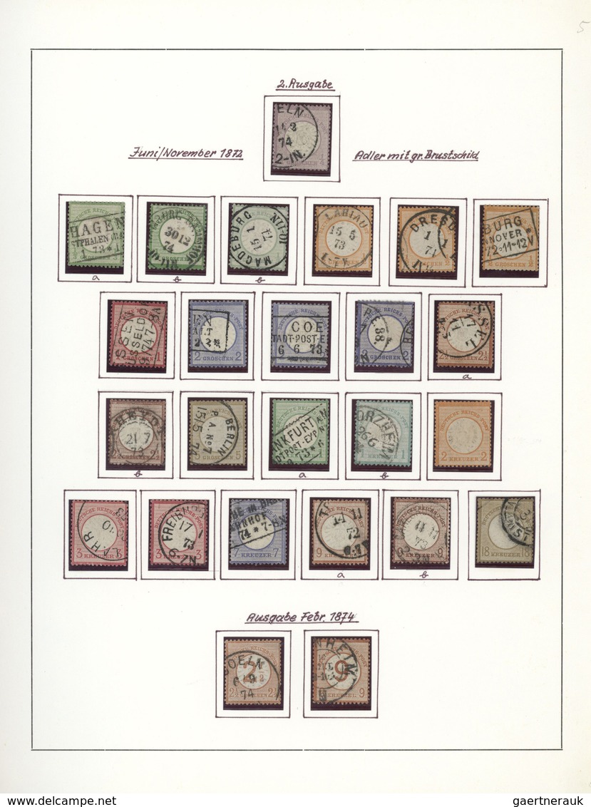 31414 Deutsches Reich: 1872/1923, Meist Gestempelte Sammlung Auf Selbstgestalteten Seiten Im Klemmbinder, - Verzamelingen