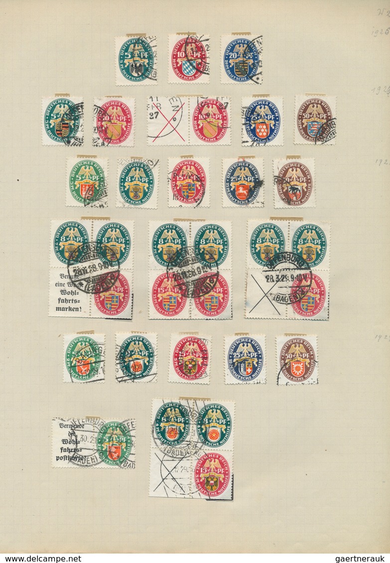 31433 Deutsches Reich: 1872/1945, Urige, Meist Gestempelte Sammlung In Einer Alten Kladde, Ab Einem Sehr G - Collections