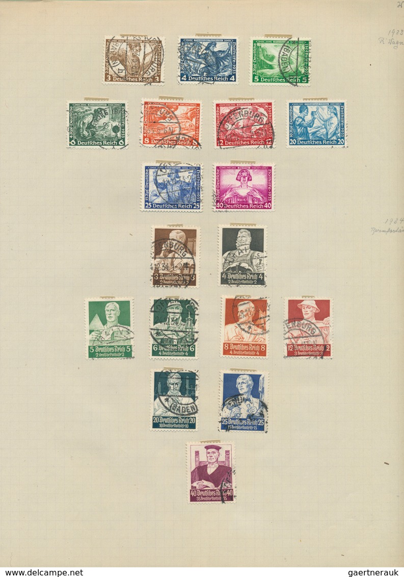 31433 Deutsches Reich: 1872/1945, urige, meist gestempelte Sammlung in einer alten Kladde, ab einem sehr g