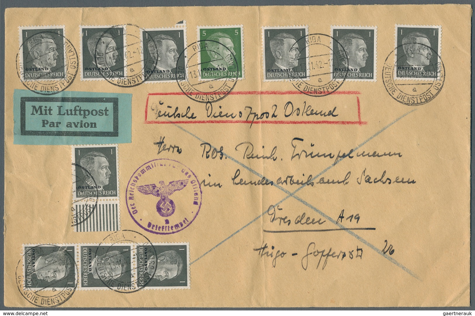 31437 Deutsches Reich: 1872-1942, Partie Mit Rund 260 Briefen, Karten, Ganzsachen Und Belegen, Dabei Viel - Verzamelingen