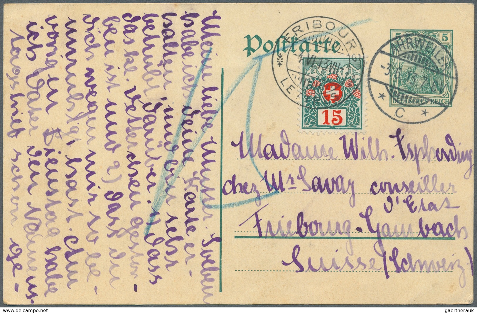 31445 Deutsches Reich: 1874/1921, vielseitige Partie von ca. 115 Briefen, Karten und Ganzsachen, teils Bed