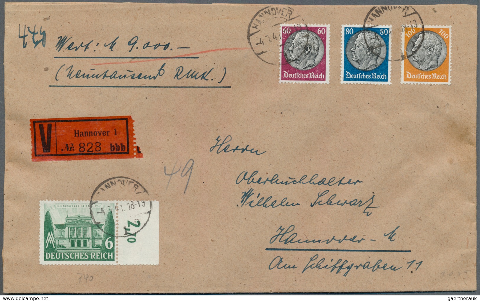 31451 Deutsches Reich: 1880/1945, Ca. 100 Wertbriefe Aus Allen Epochen Des Deutschen Reiches Ab 1880, Teil - Verzamelingen