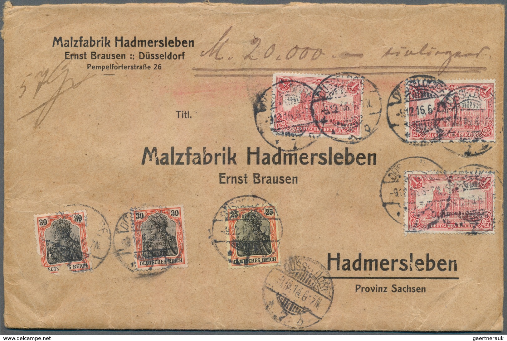31451 Deutsches Reich: 1880/1945, Ca. 100 Wertbriefe Aus Allen Epochen Des Deutschen Reiches Ab 1880, Teil - Verzamelingen