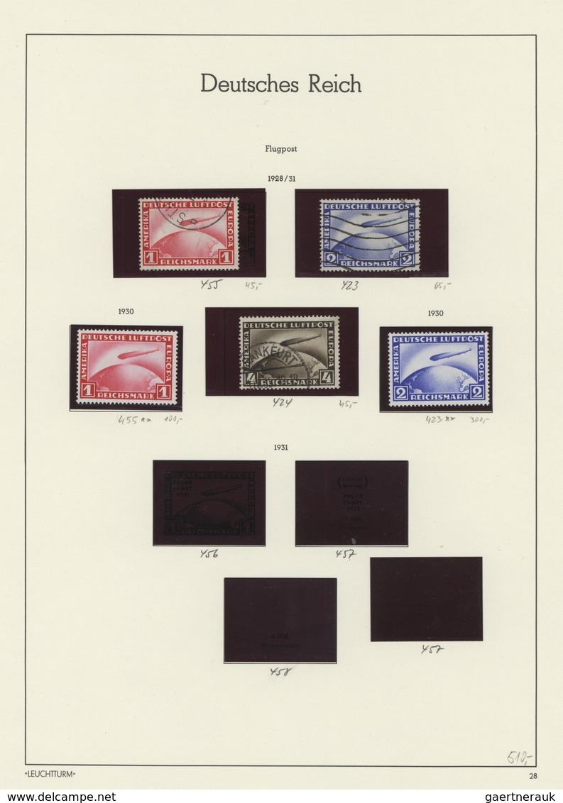 31513 Deutsches Reich - Brustschild: 1872/1945, gemischt geführte Sammlung im Leuchtturm-Vordruckalbum, du