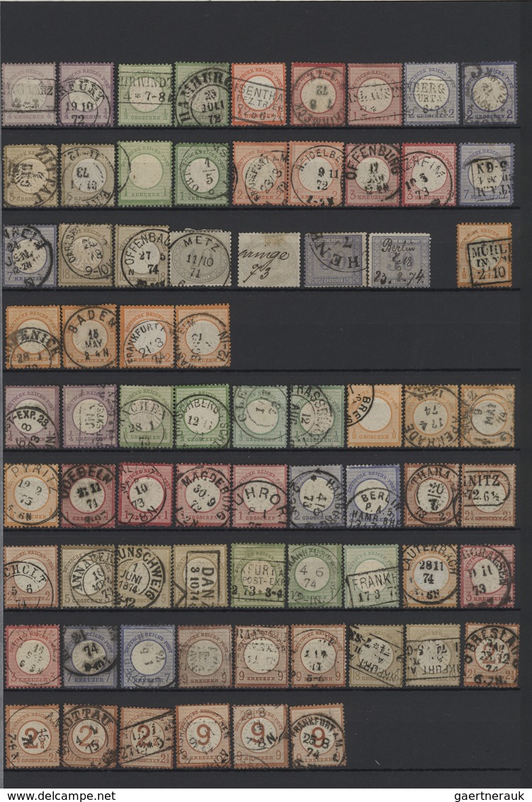 31516 Deutsches Reich - Brustschild: 1872/1874,  Steckkarte Mit Gestempelten Ausgaben Von Nr. 1 - 30 Oft D - Ongebruikt