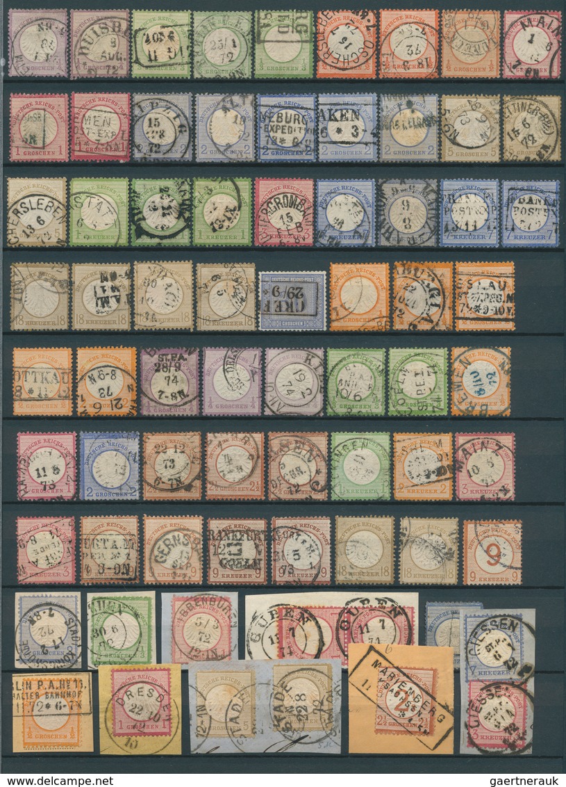 31526 Deutsches Reich - Brustschild: 1872, Große Steckkarte Mit 70 Gestempelten Brustschildausgaben In Unt - Ungebraucht