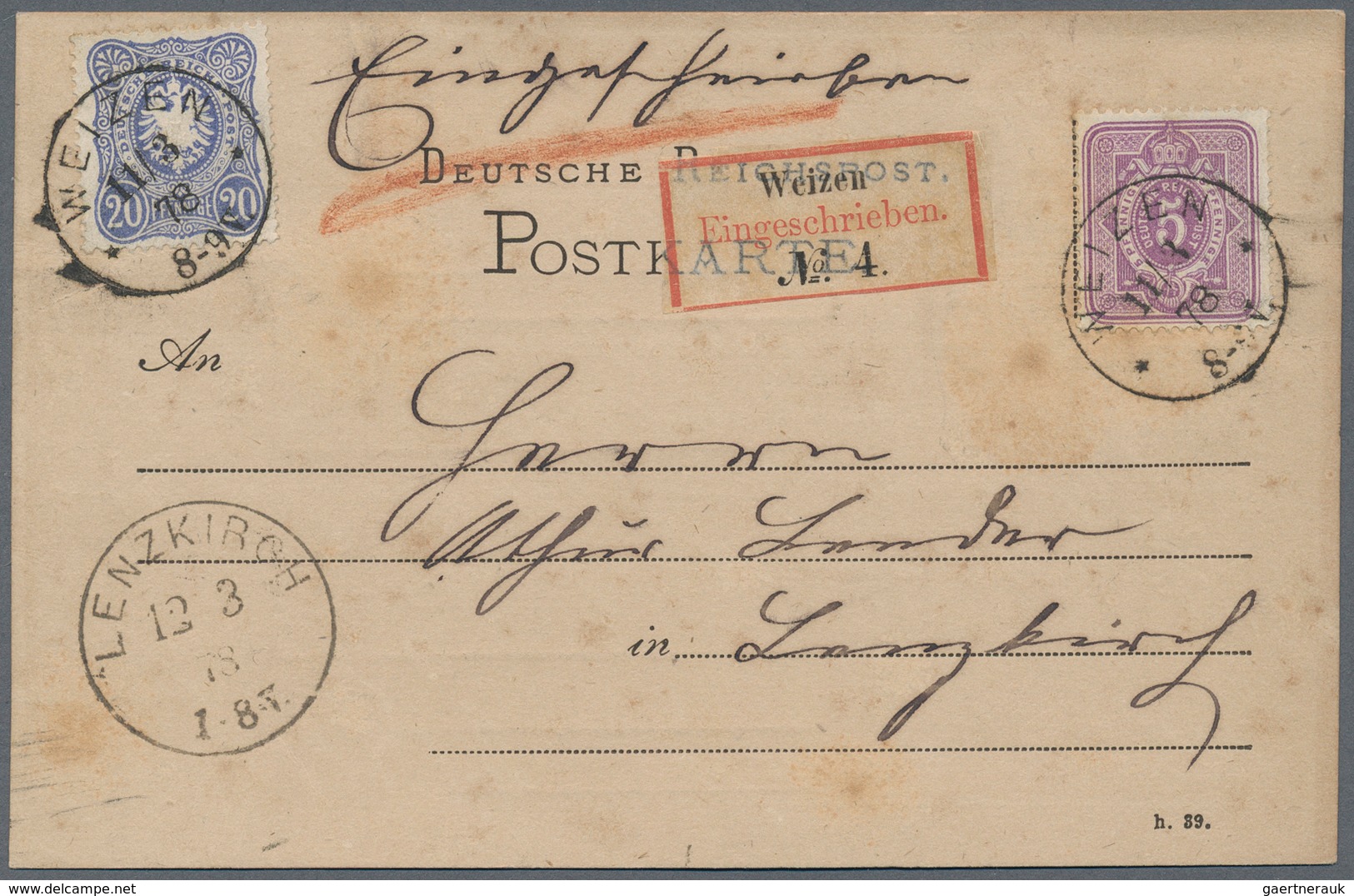 31531 Deutsches Reich - Pfennige: 1875/1890 (ca.), Gehaltvoller Posten Mit Rund 150 Belegen Der Ausgaben " - Briefe U. Dokumente