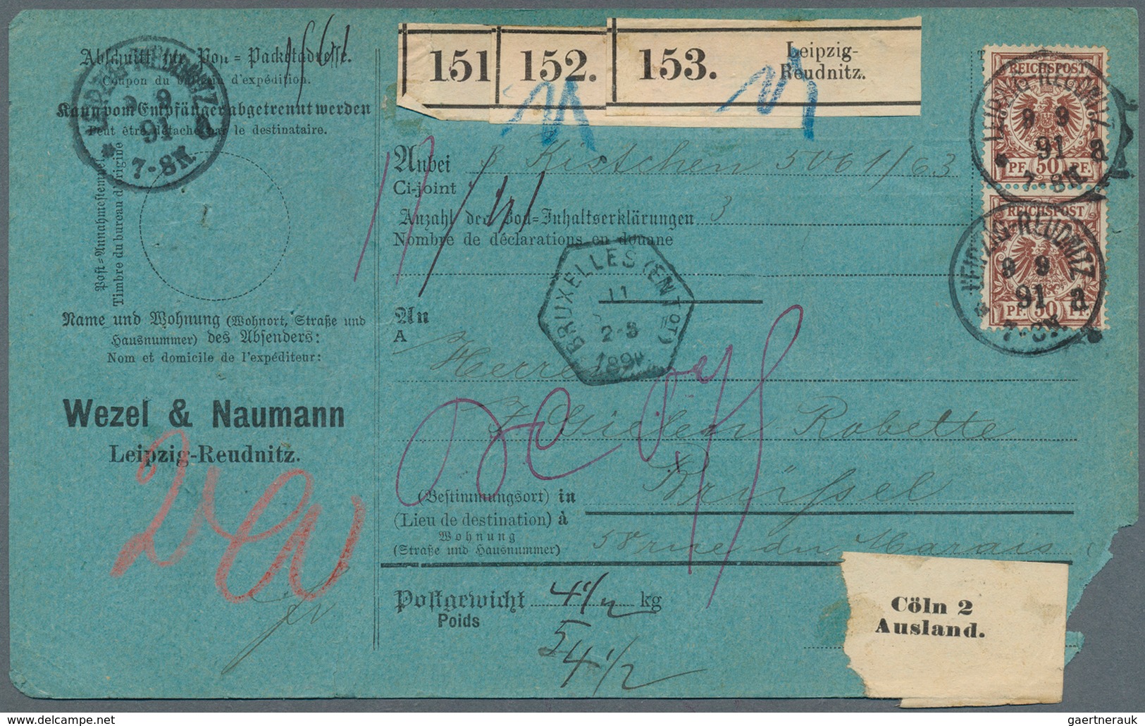 31533 Deutsches Reich - Krone / Adler: 1889/1902, Interessanter Posten Von Ca. 140 Belegen Krone/Adler Mit - Ungebraucht